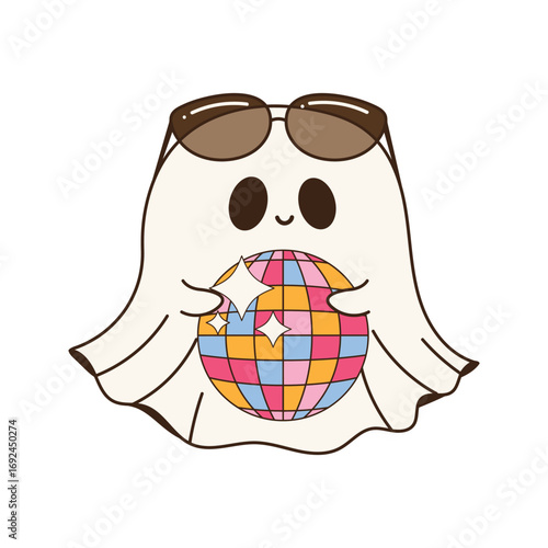 Groovy Ghost with Sunglasses and Disco Ball.