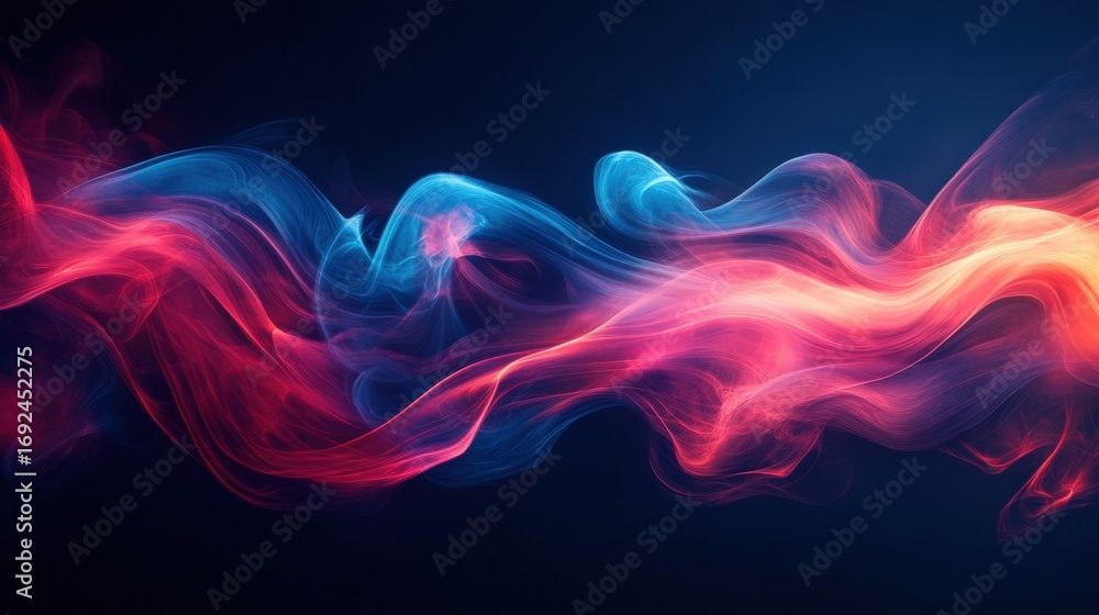 Fototapeta premium A vibrant abstract image featuring flowing swirls of blue and red colors, creating a dynamic and energetic visual effect.