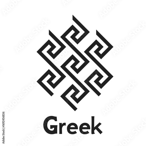 logo for Greek seafood restaurant, wine bar, olive oil brand, Greek yogurt brand. greek key icon for cafe, hotel, resort, spa, hammam, travel agency, tourism