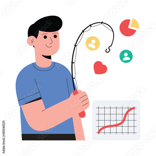 Attracts Customers Flat Vector Illustration 