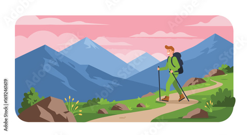 Hiker on trail