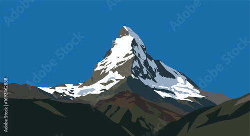 Snowy, jagged mountain