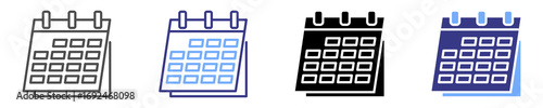 Calendars Icon Sheet Multiple Stye 