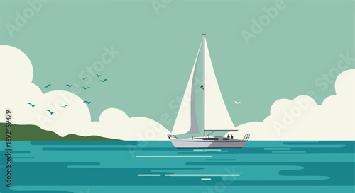 Sailboat in bay