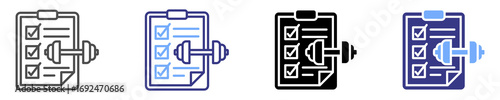 Workout Log Icon Sheet Multiple Stye 