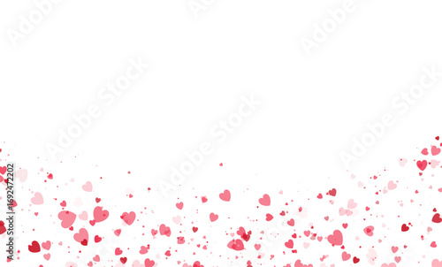 Heart flying frame. Valentines Day banner for greeting cards