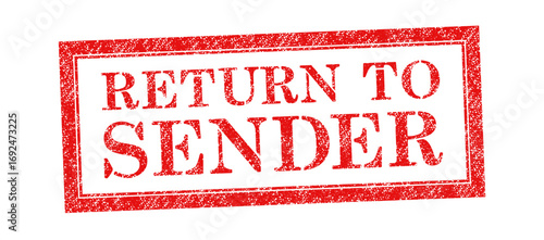 Vector red rubber stamp text Return To Sender isolated on white background.