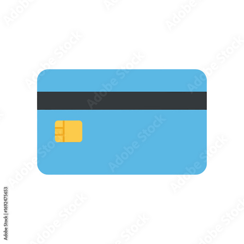 Simple Blue Credit Card Icon Secure Online Payment and Financial Transactions