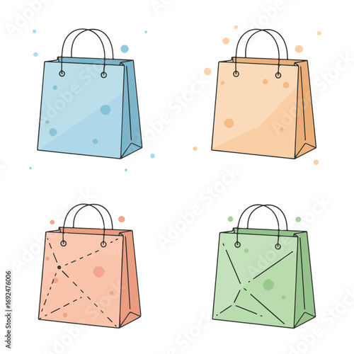 Cute cartoon shopping bags