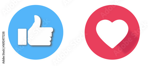 Thumbs and heart icon. Vector love and love icon. Like and like buttons ready for websites and mobile apps. Vector 10 eps. thumb up icon
