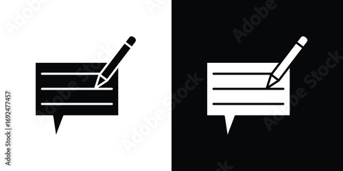 Write comment icon flat design. Eps 10