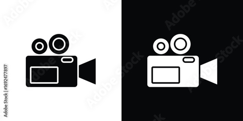 Video camera icon flat design. Eps 10