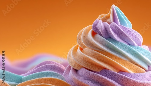 Colorful whipped dessert swirls