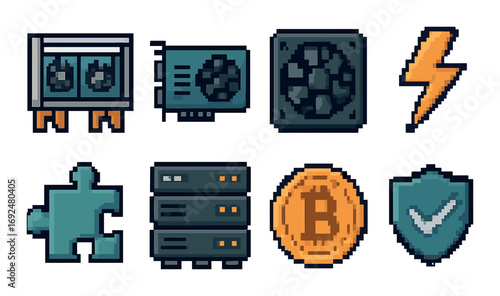 Crypto icon collection. Cryptocurrency set. Bitcoin icon