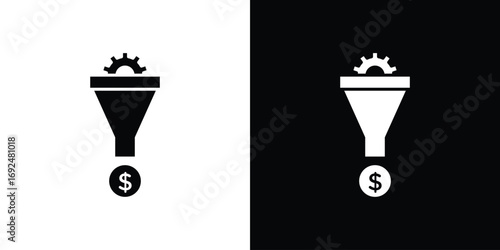 Sales funnel icon flat design. Eps 10