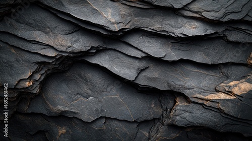 Dark, layered rock texture