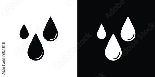 Raindrops icon flat design. Eps 10