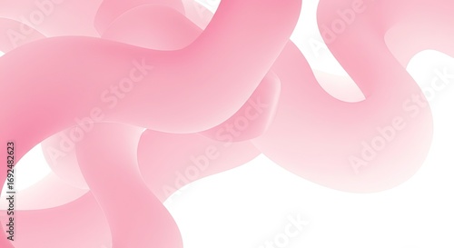 Abstract Pink Flow: Smooth, Curving Forms on White Background