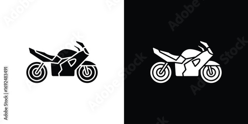 Motorcycle icon flat design. Eps 10