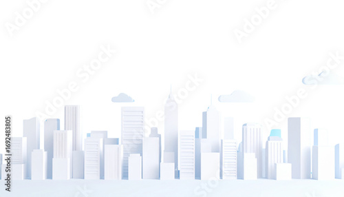 Abstract illustration of a futuristic cityscape with towering skyscrapers and vibrant skyline