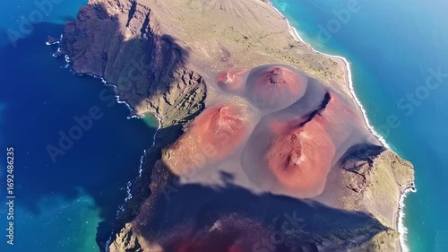 Volcanic Island Aerial View - Dramatic Landscape