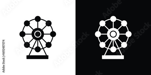 Ferris wheel icon flat design. Eps 10