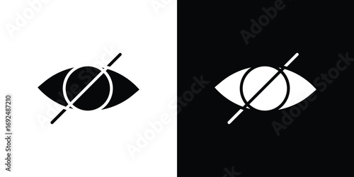 Eye crossed icon flat design. Eps 10