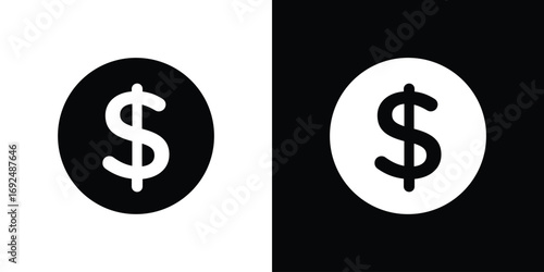 Dollar icon flat design. Eps 10