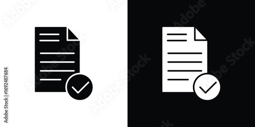 Document accept icon flat design. Eps 10