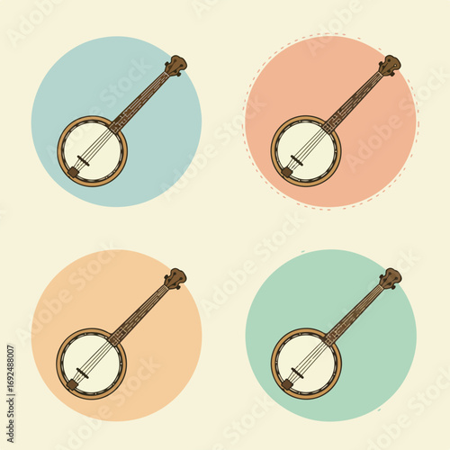 Four banjo icons