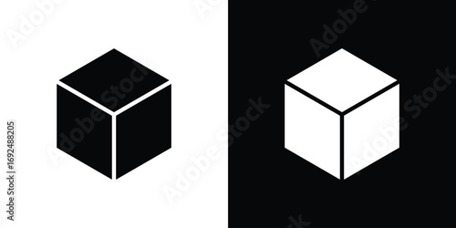 Cube icon flat design. Eps 10
