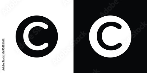 Copyright icon flat design. Eps 10