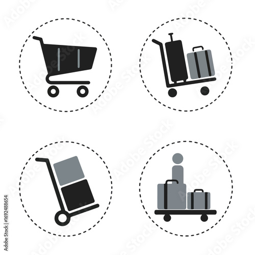 Cart icons set