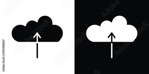 Cloud upload icon flat design. Eps 10