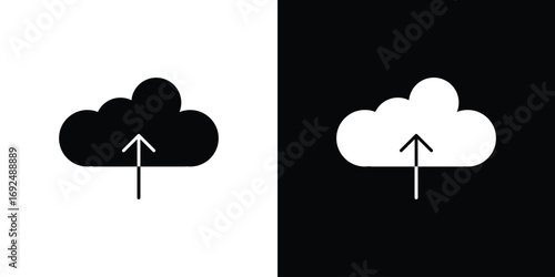 Cloud upload icon flat design. Eps 10