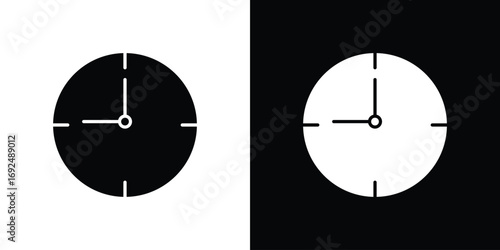 Clock nine icon flat design. Eps 10
