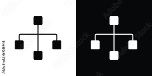 Chart tree icon flat design. Eps 10