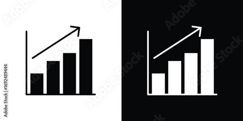 Chart histogram icon flat design. Eps 10