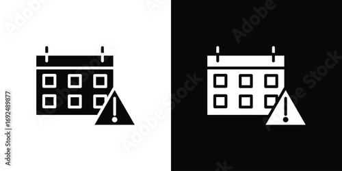 Calendar exclamation icon flat design. Eps 10