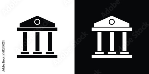 Bank icon flat design. Eps 10