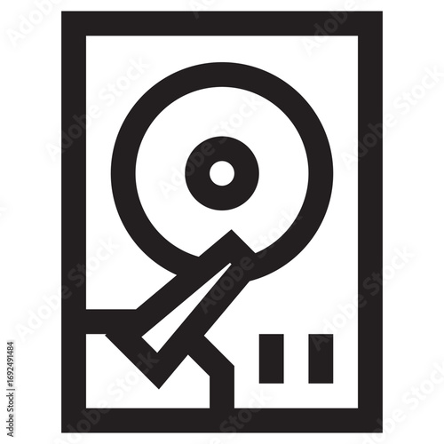 Harddisk Clean Vector Icon – Flat Symbol Design for Web and Mobile Apps