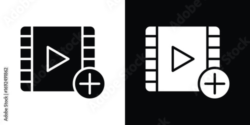 Add video icon flat design. Eps 10