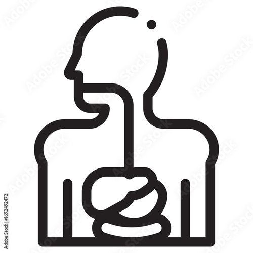 Digestive System Clean Vector Icon – Flat Symbol Design for Web and Mobile Apps