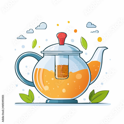 Cartoon Teapot With Tea Infuser