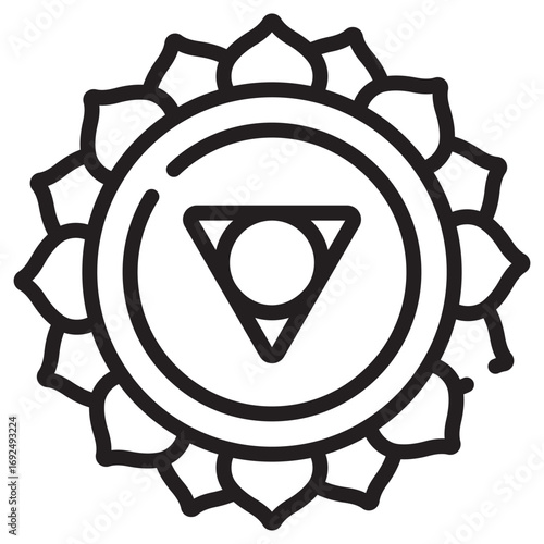 Vishuddha Clean Vector Icon – Flat Symbol Design for Web and Mobile Apps