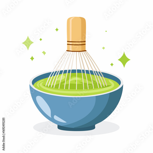 Green Matcha Whisk in Bowl