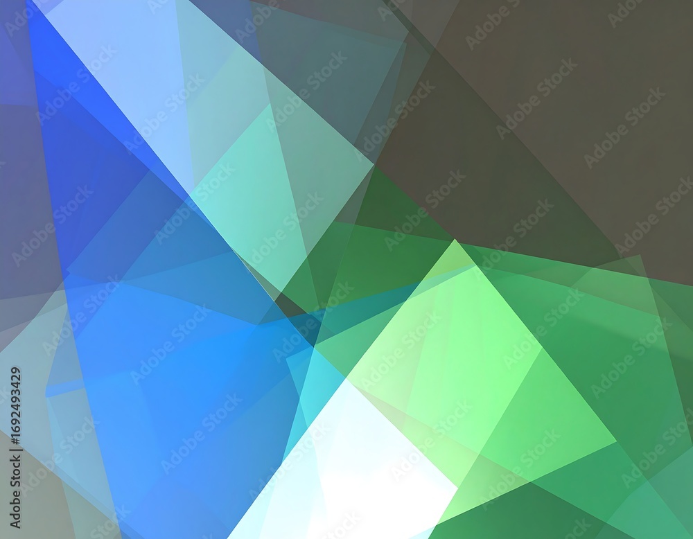 Obraz premium Abstract geometric pattern of overlapping triangles and squares in vibrant colors