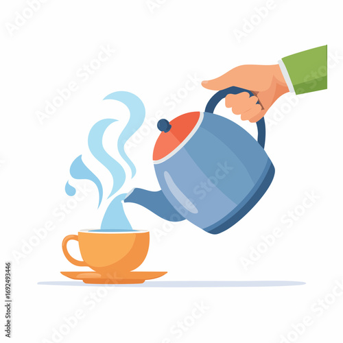 Pouring Hot Tea Into Cup