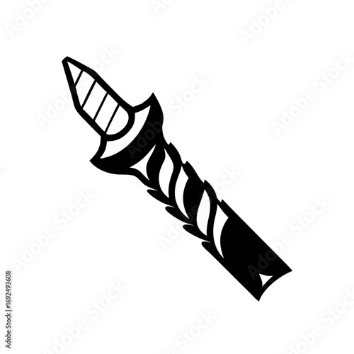 Vector art of stylized dagger, featuring a unique design that evokes themes of fantasy, adventure, and historical weaponry