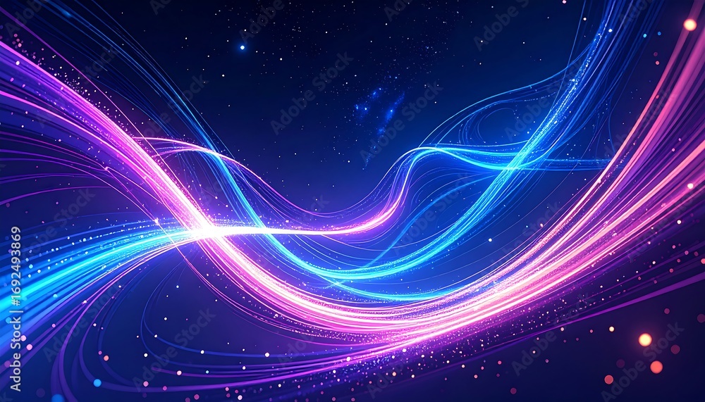 Obraz premium Abstract vibrant glowing light trails